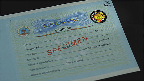 Eritrea Visa protected wth a KINEGRAM Eritrea Visa protected wth a KINEGRAM