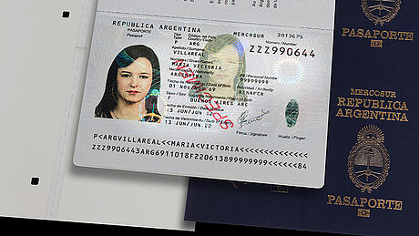 Argentina Passport protected with a KINEGRAM Argentina Passport protected with a KINEGRAM