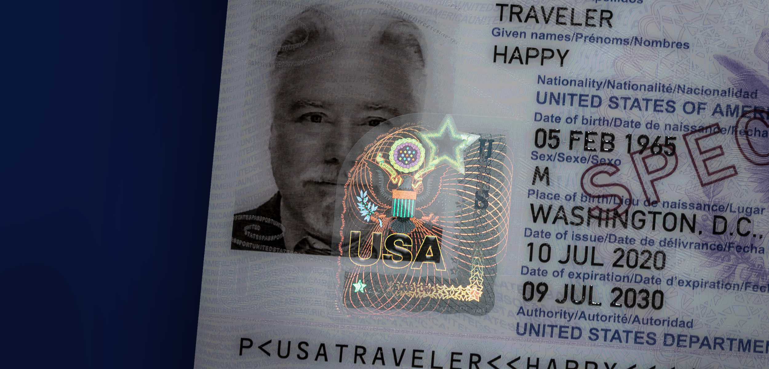 KINEGRAM on U.S. Passport The U.S. Passport is secured by a KINEGRAM